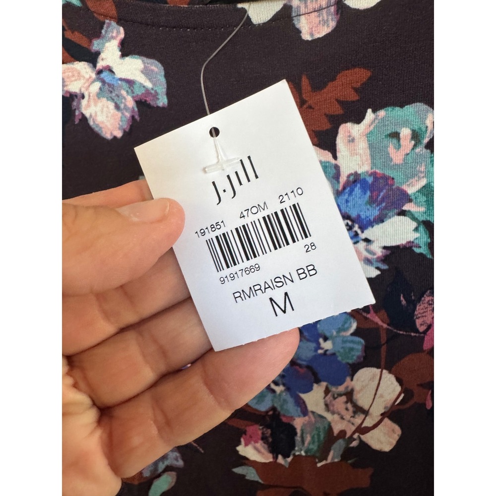 NWT J.Jill maroon floral top size medium - Picture 4 of 8